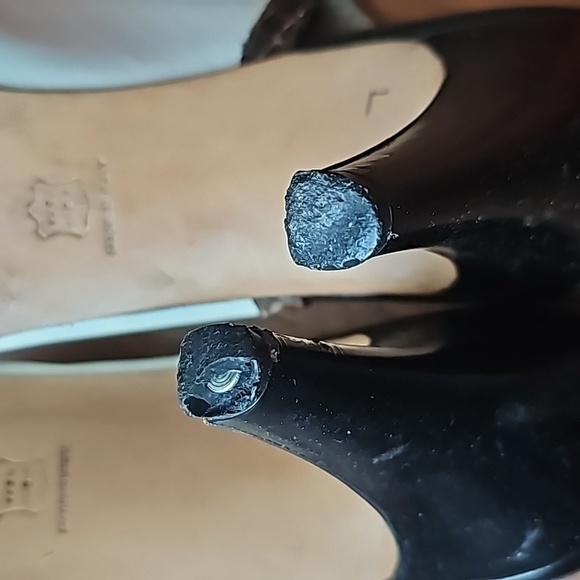 Salvatore Ferragamo Vintage Snakeskin trimmed short heel shoe Size 9 B - Picture 9 of 10